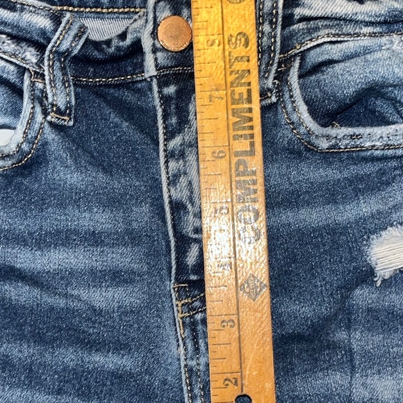 Flying Monkey Distressed Flare Jeans Size 26 Raw Hem - Picture 5 of 10